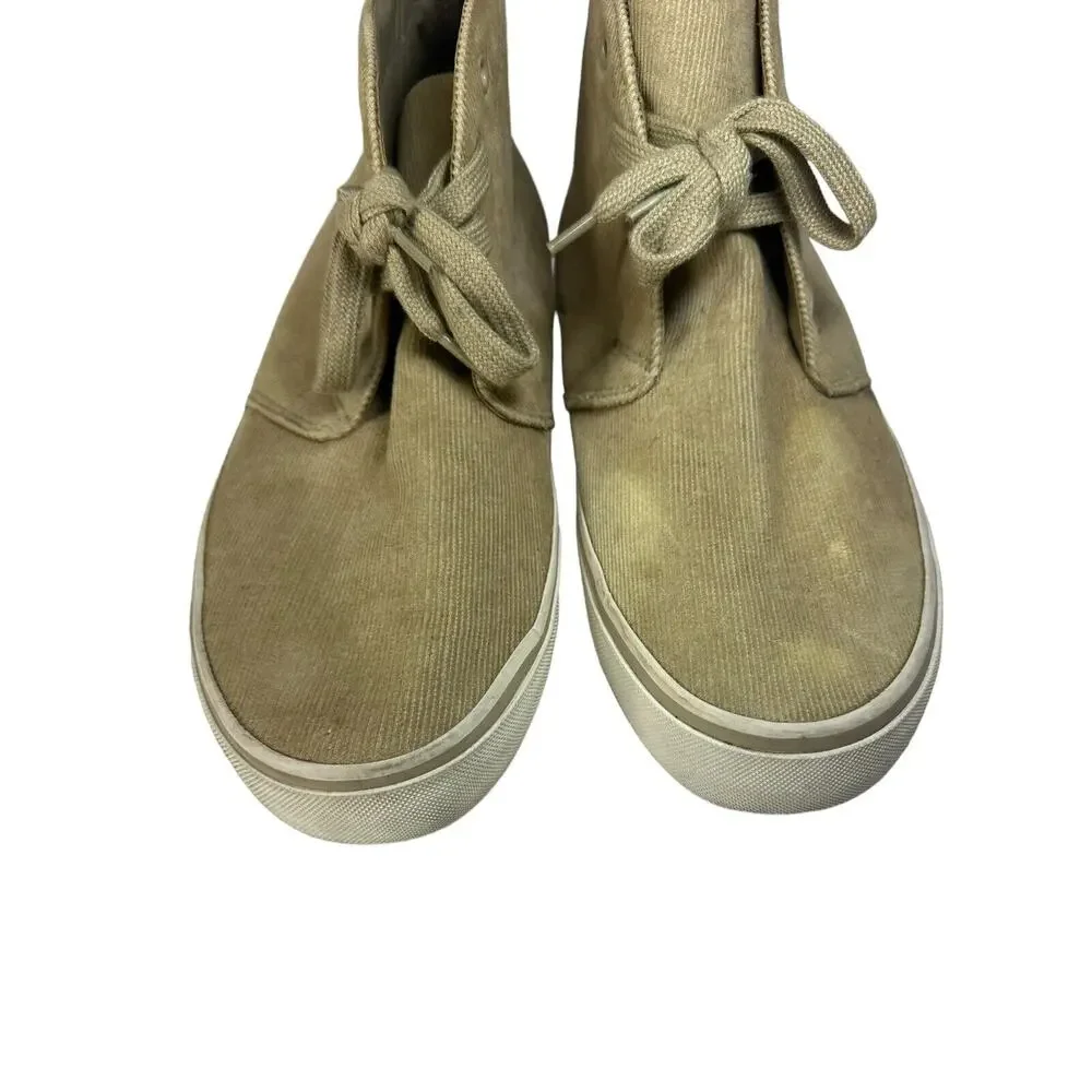 Polo Ralph Lauren Shoes Talin Corduroy Suede Tan High Top Men’s Size 10 D Beige